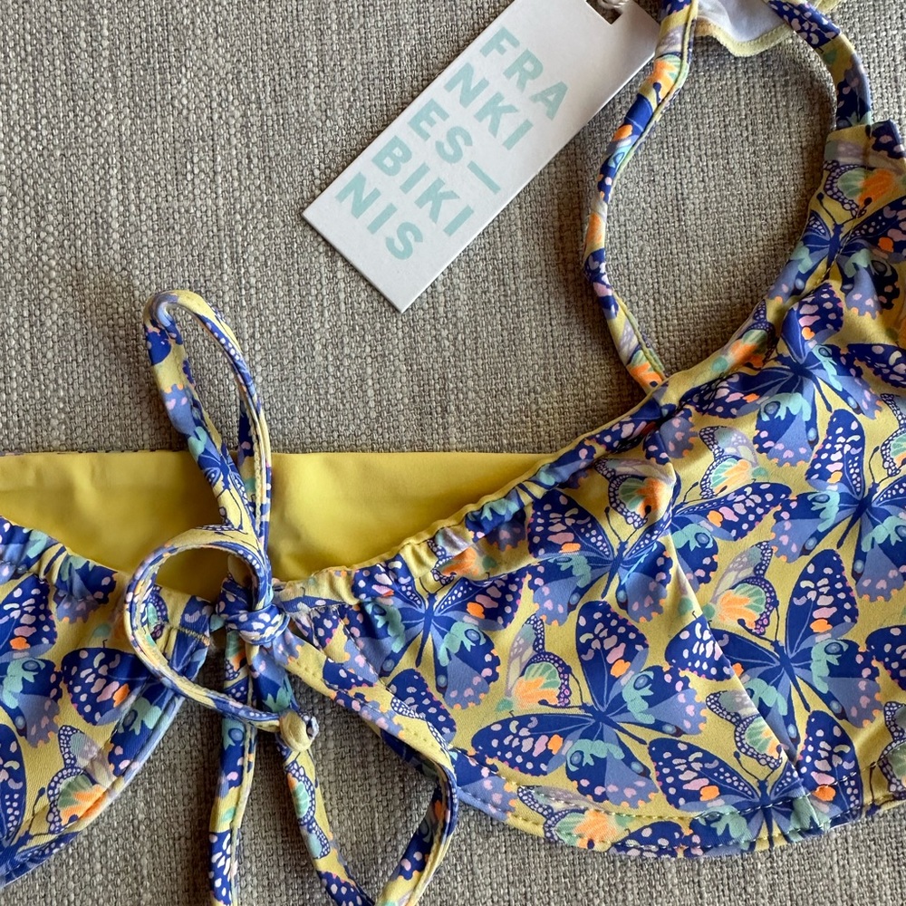 Frankie's Bikinis Birdie Ruffle Top + Ziggy Bottom (size M) NWT - Picture 5 of 10